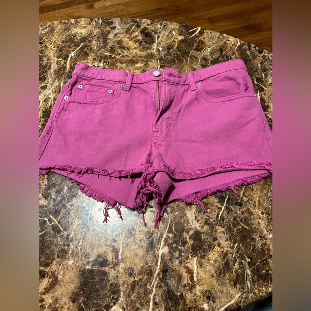 Lucky Brand Womens Plum Color Denim Shorts Size 10/30 NWT